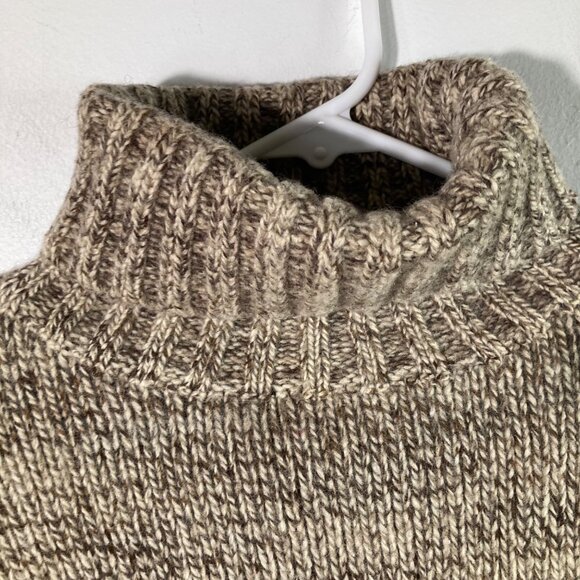 Pure & Simple Lambswool Blend Turtle Neck Sweater Marled Brown M - Picture 4 of 9